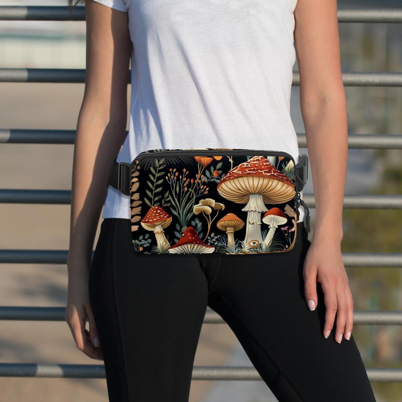 Mushroom Waist Pack Running Belt Fanny Packs Lightweight Adjustable with Extension Strap Unisex