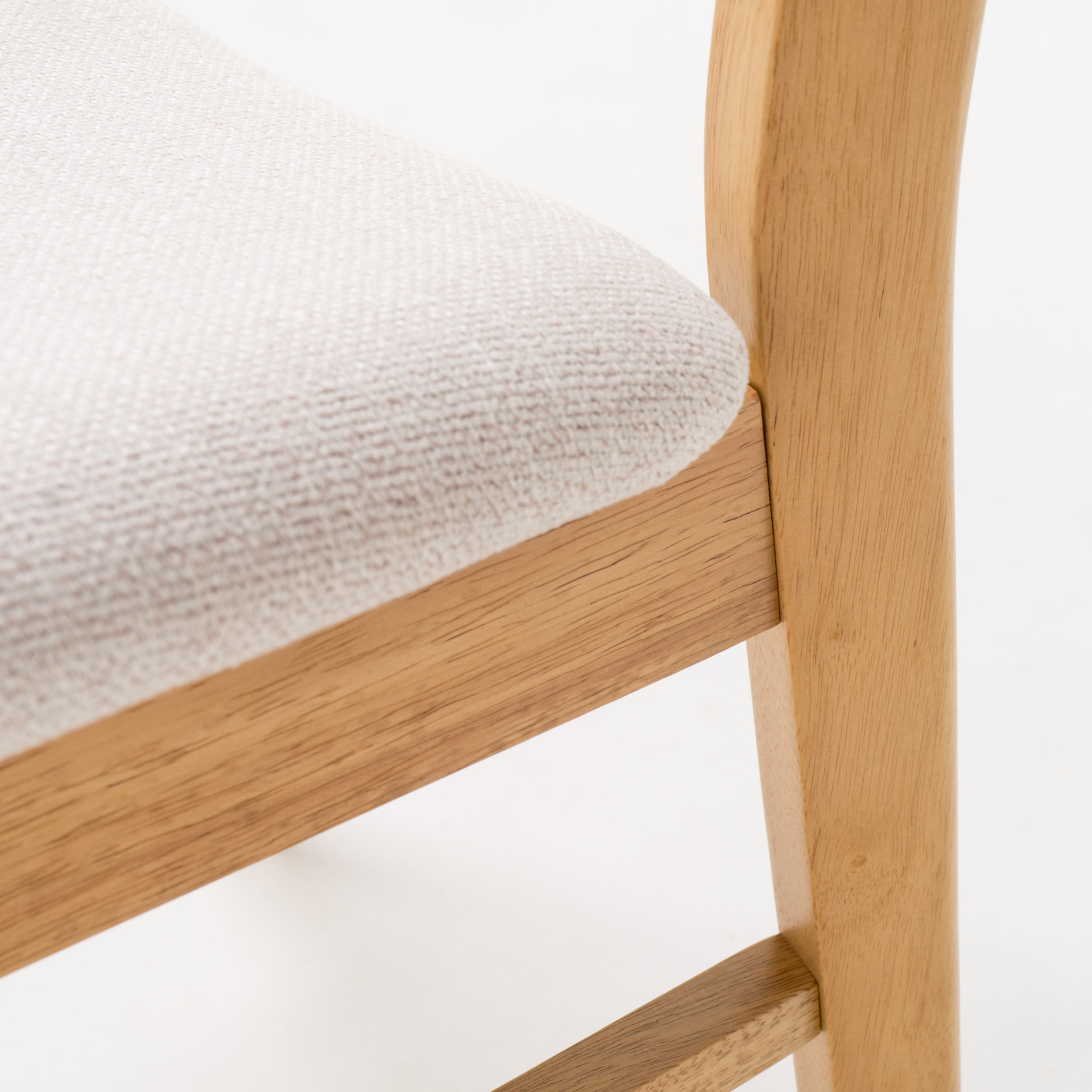 Noble House Harper Fabric Dining Chair, Set of 2, Light Beige, Natural Oak