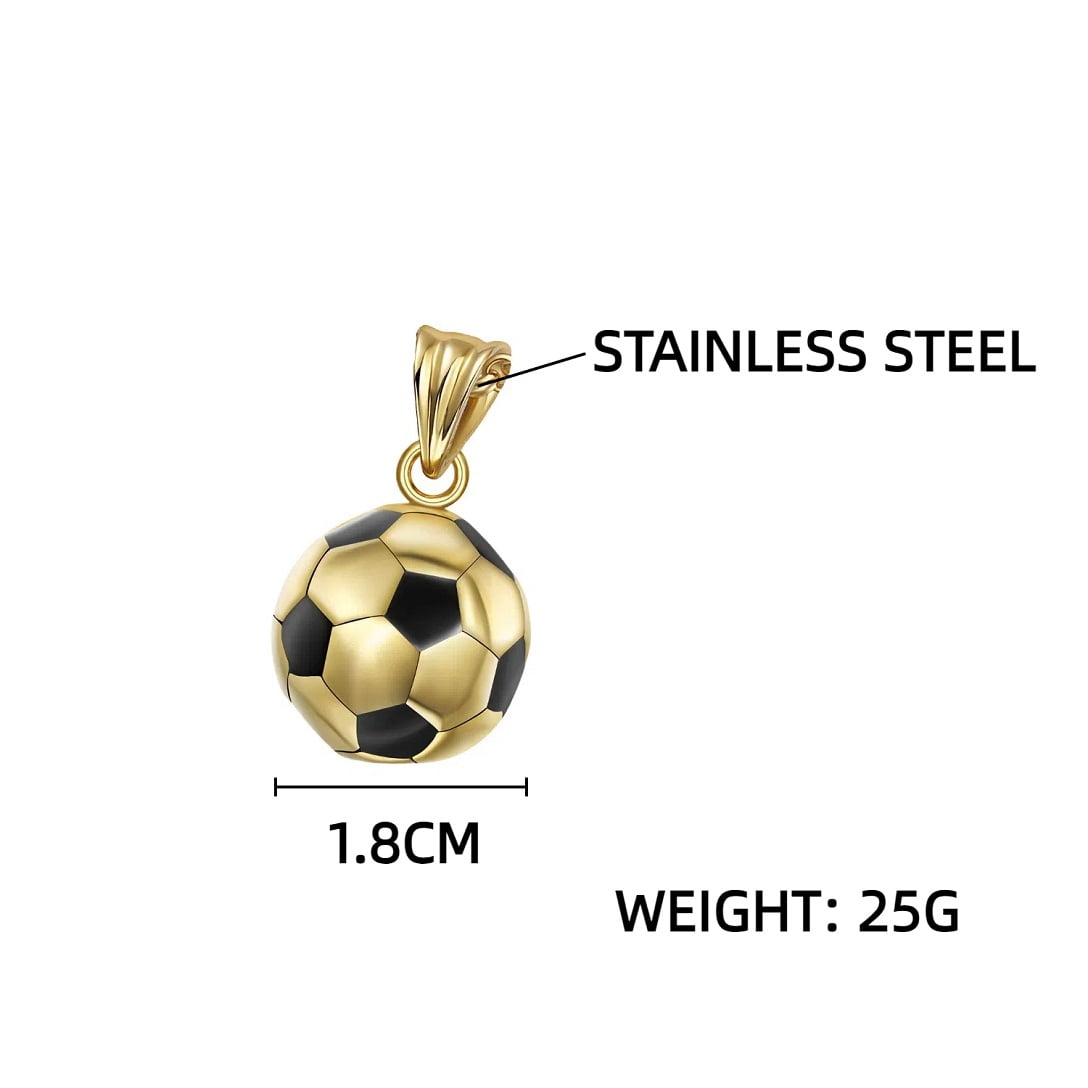 Fachoice Classic Soccer Ball Pendant for Men 3D Soccer Necklace, Hip Hop Soccer Ball Necklace Punk Soccer Ball Sports Necklace Men’s Vintage Football Jewelry Stylish Soccer Lover Charm Necklace