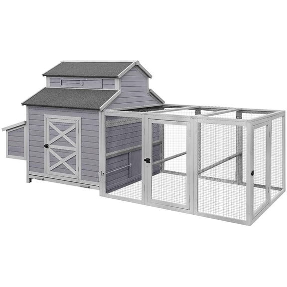 Aivituvin Extra Large Chicken Coop Wooden Hen House for 8-10 Chickens, Wooden Poultry Cage with Run & Nesting Box