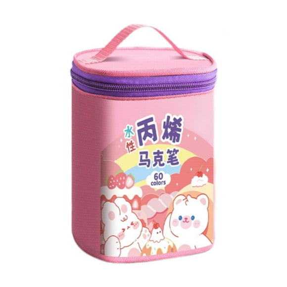 Marcadores de pintura, con bolsa de almacenamiento, accesorios de decoración, marcadores de dibujo, rotuladores de pintura acrílica para entusiastas 60 colores y rosa
