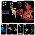 thumbnail image 2 of Funda de teléfono de dibujos animados de Anime de una pieza para Apple iPhone 15 14 13 12 Pro Max Mini 11 Pro XS Max X XR 6 7 8 Plus SE 2020, negra, suave, 2 of 5