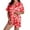 A-Red105, variant on Women's Pajama 2 Piece Set Silk Satin Floral Printed Sleepwear Short Sleeve Button Up Collar Shirts And Shorts Summer Loungewear Set Soft Home Clothes