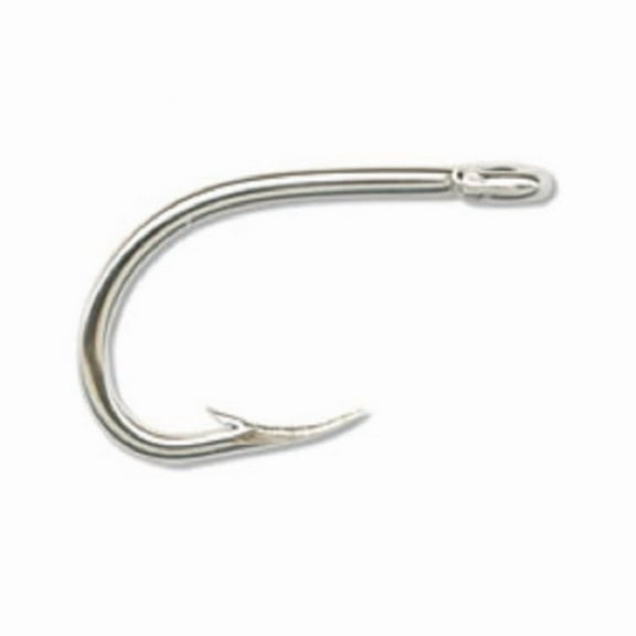 Mustad O'Shaughnessy Live Bait Hook, Nickel, Saltwater, Size 3/0, 8 Pieces