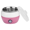 thumbnail image 1 of Máquina de yogurt, fabricante de bricolaje automático de yogurt eléctrico doméstico de 1L con recipiente interno de acero inoxidable - para uso de dormitorio de 2 a 3 personas(ROSADO), 1 of 5