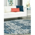 thumbnail image 4 of Unique Loom Serenity Shag Collection Area Rug - Soufriere (7' Round Blue/Ivory), 4 of 11