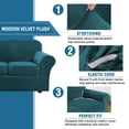 thumbnail image 5 of CJC 4-Piece Sofa Couch Covers, Velvet 3 Seater Slipcover for Separate Cushion Couch, Stretch Furniture Protector for Pets Kids, 9 Colors, 5 of 9