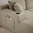 thumbnail image 4 of MAYEERTY U-Shaped Modular Sofa, No Assembly Required Corduroy Cloud Couch with Sponge & Spring for Living Room, Camel, 4 of 7