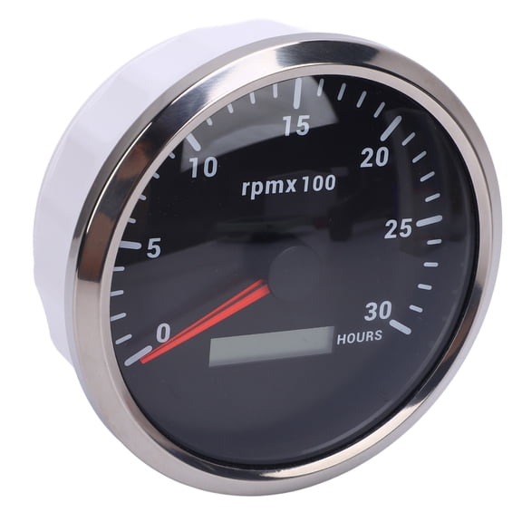Xirurus Premium 110mm / 4.33 inches Black Dial Automotive Marine Universal Tachometer Gauge 3000RPM DC 9-32V with Hour Meter & 7 Color Backlight for Car Boat RV Truck Dashboard Panel Repair