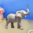thumbnail image 4 of Estatua de elefante moderna, estatua de animal, hecha a mano, acento decorativo para el jardín y el hogar. cabeza blanca arriba, 4 of 9