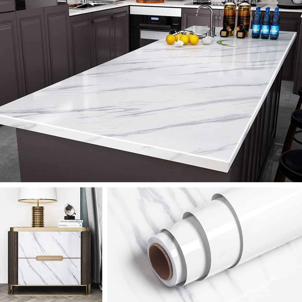 Livelynine 200 x 24 Inch Wide Marble Contact Paper Peel and Stick