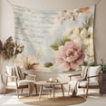 thumbnail image 2 of Farmhouse Pink Floral Tapestry for Bedroom Wall Hanging Tapestry, Spring Vintage Botanical Flowers Ceiling Backdrop Tapestries Poster Blanket Wall Decor for Teens Room Living Room Dorm 39" x 59", 2 of 8