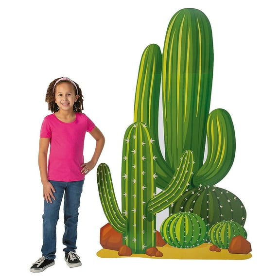 Fun Express 42" x 68 3/4" Railroad VBS Cactus Cardboard Cutout Stand-Ups, Vacation Bible School Supplies