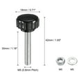 thumbnail image 2 of Uxcell 4 Set Male Thread Head Knurled Clamping Knobs Thumb Screws with Nuts Washers Black M5 x 30mm x 18mm ["Zinc Plated Carbon Steel"], 2 of 5
