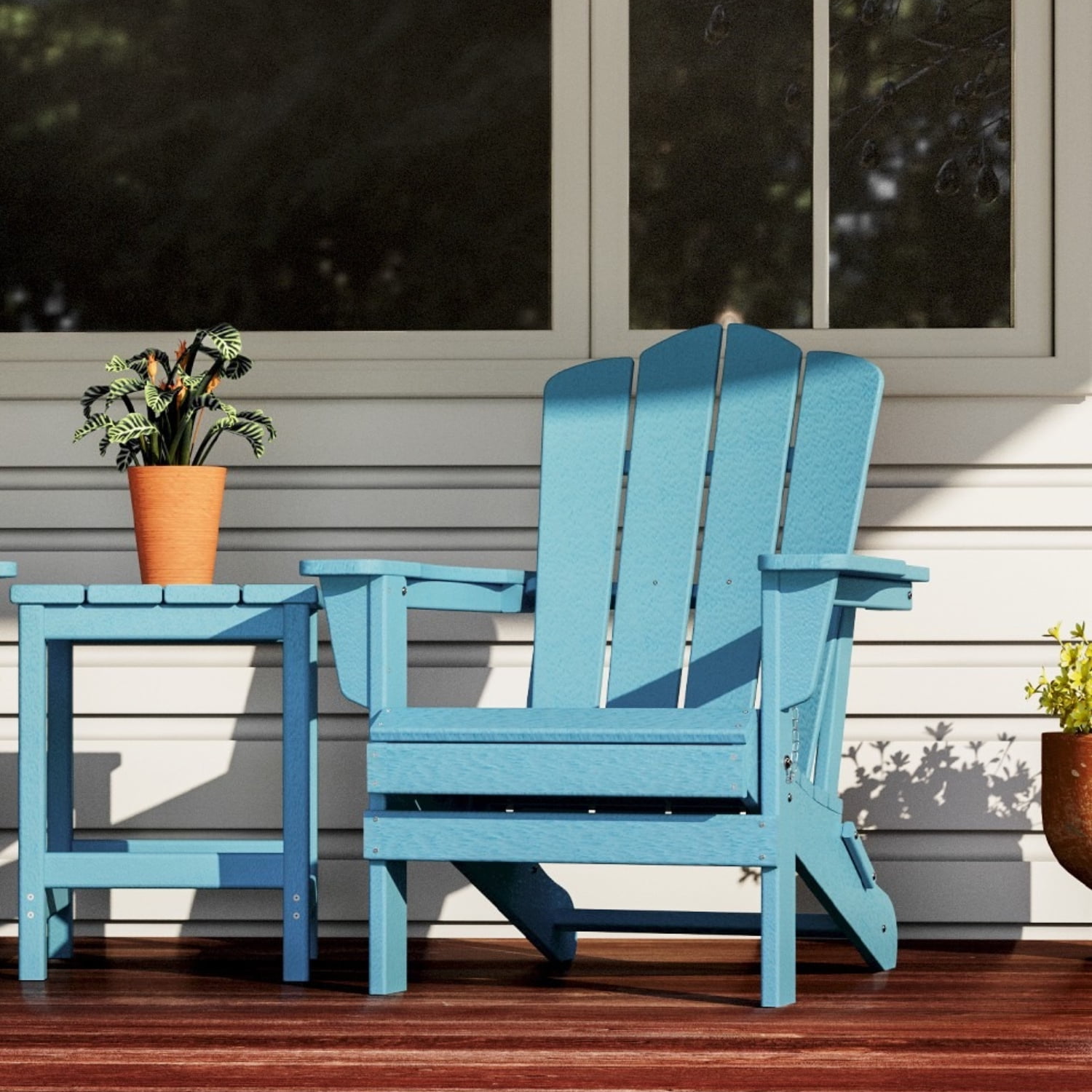Kingyes Adirondack Chair, Outdoor Folding Plastic Recycled Adirondack