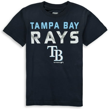 - MLB Tampa Bay RAYS TEE Short Sleeve Boys Team Name and LOGO 100% Cotton Team Color 4-18