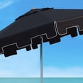 thumbnail image 5 of Safavieh Zimmerman 9ft UV-Resistant Metal Push Button Tilt Umbrella in Black, 5 of 6