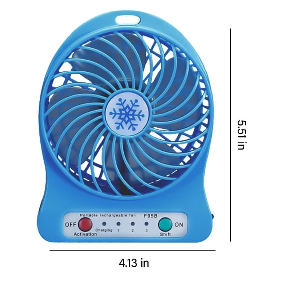 Qholemyo 1200mAh Rechargeable Mini Desk Fan Quiet Portable Cooling Fan With LED Light For Office Bedroom