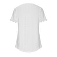 thumbnail image 5 of LEBONYARD Tops for Women Dressy Casual,2024 Women's New Spring/summer Fashion Casual Mesh Short-sleeved T-shirt Top White XL, 5 of 6