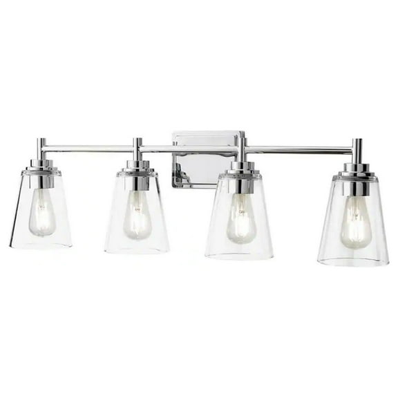Wakefield 31 in. 4-light Chrome Modern indoor vanity with Clear Glass Shades