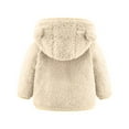 thumbnail image 5 of MKOSPLRT Fuzzy Fleece Hood Coats Baby Toddler Boys Long Sleeve Full Zip Warm Jackets Cute Solid Bear Coats Teddy Outerwear 0-24Months, 5 of 6