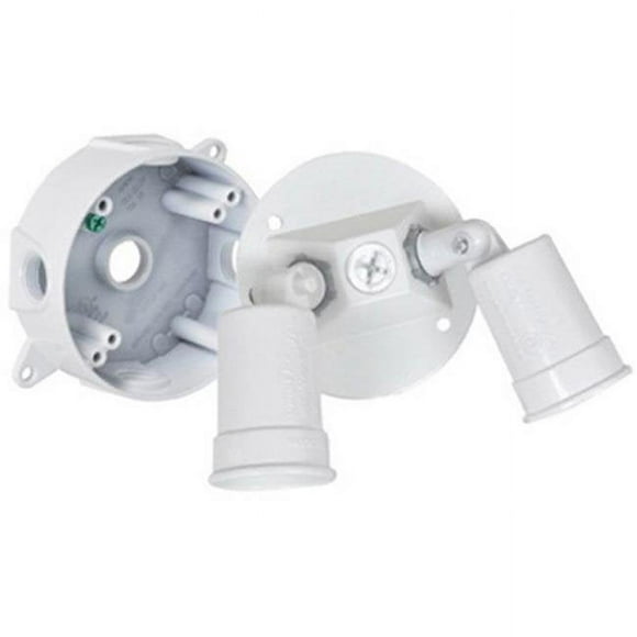 Hubbell Electrical LCR23N2-W Round Double Floodlight Holder Kit- White