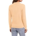 thumbnail image 4 of Sundazz Womens Cable Knit Sweaters Long Sleeve V Neck Pullover Fall Winter Sweater Tops Casual Polo Shirts, 4 of 9