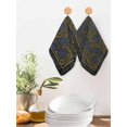 thumbnail image 2 of Vintage Navy Blue Roses Kitchen Dish Towels for Drying Dishes Set of 4, Abstract Art Floral Green Leaves Waffle Weave Microfiber Hand Tea Bathroom Towels Quick Dry & Absorbent Towel 12x12, 2 of 7
