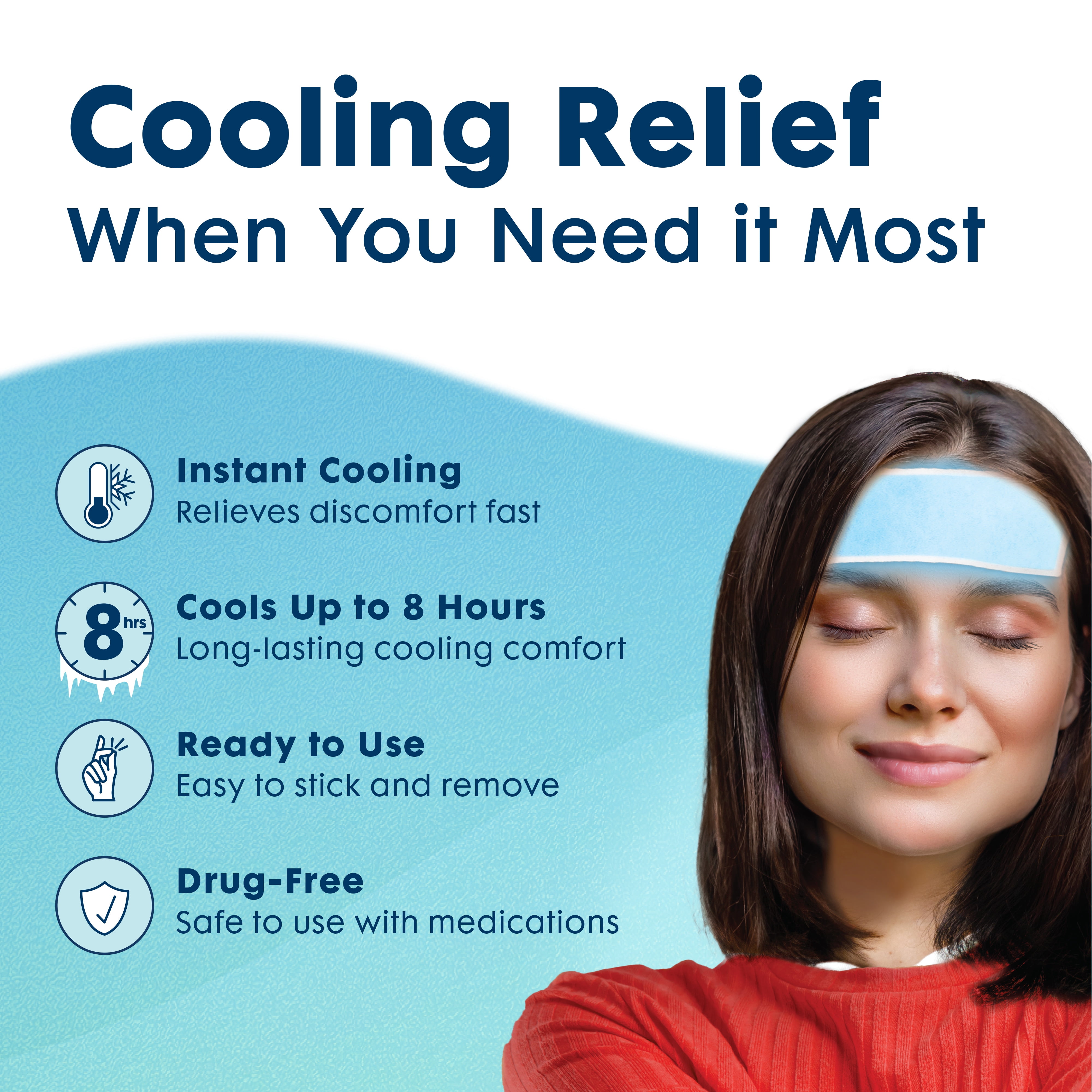 (3 pack) BeKoool Instant Cooling Relief for Migraine & Headache Discomfort, Up to 8 hours of Cooling Relief, Soft Gel Patches, 6 Count