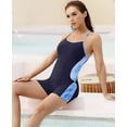 thumbnail image 3 of Women's One Piece Boyleg Swimsuits Athletic Training Swimwear Womens Bathing Suits, 3 of 9