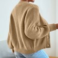 thumbnail image 5 of Purcolt Women's Chunky Knit Open Front Cardigan Sweaters V Neck Button Down Loose Short Cardigan Fall Outerwear Coats, 5 of 6