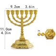 thumbnail image 3 of 7-Branch Menorah Candle Holder for Shabbat,Tabernacle, Home Decor Ornaments Table Centerpiece Display(Light Gold), 3 of 6