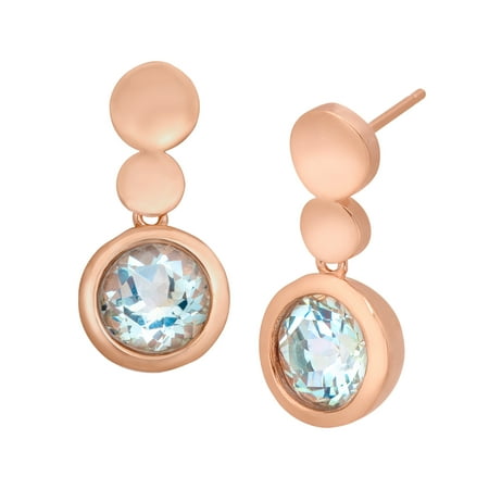 2 1/3 ct Sky Blue Topaz Drop Earrings in Bronze