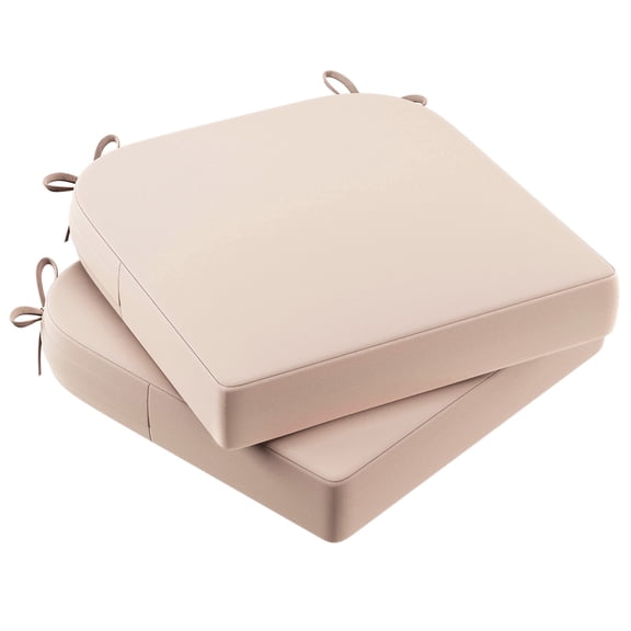 Outdoor Seat Cushion for Patio Furniture Dining Chair Pad Replacement, 17x16, Set of 2, Peachy Tan