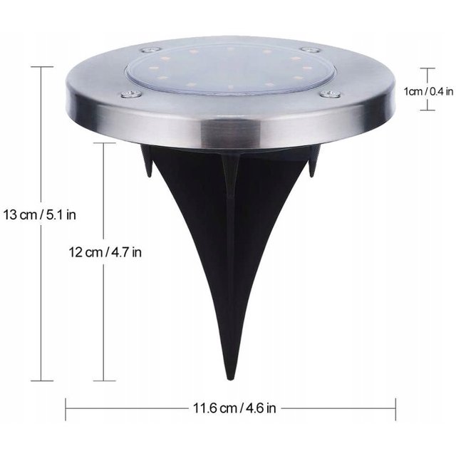 Luces subterráneas solares, luces de jardín, luces de jardín, luces decorativas de luz blanca de 12 LED (4 piezas) ShuxiuWang 8390612438622