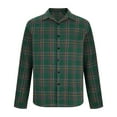 thumbnail image 4 of Stamzod Mens Plaid Printed Shirts Spring & Fall Long Sleeve Button Down Shirt Men Loungewear Daily Casual Cotton and Linen Shirts for Men Green XL, 4 of 6