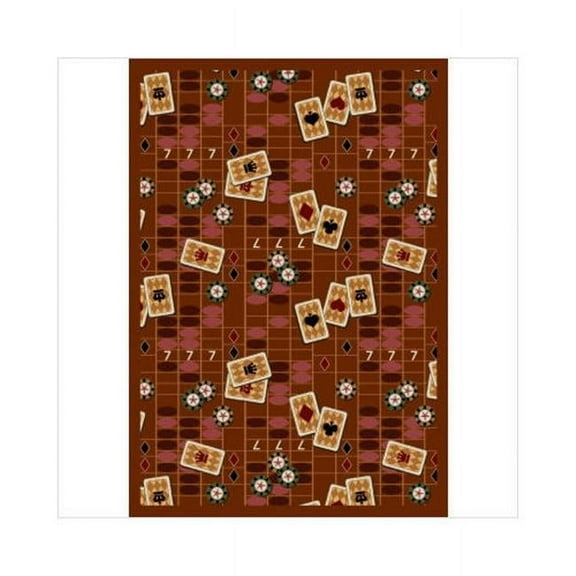 Feeling Lucky Rust 7 ft.8 in. x 10 ft.9 in.  WearOn Nylon Machine Tufted- Cut Pile Gaming and Entertainment Rug