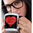 thumbnail image 2 of 3drose, Follow Your Heart Inspiring Motivational Quotation - Motivating Saying - Red Love Heart on Black, 11oz Two-tone Black Mug, 2 of 6