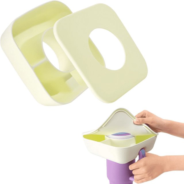 Tazón de merienda Tazón de silicona para refrigerios con tapa, bandeja reutilizable para refrigerios para taza Stanley de 40 onzas