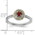 thumbnail image 5 of Solid Sterling Silver & 14k Two-Tone Gold Stackable Expressions Sterling Silver Garnet Ring - Ring Size 6.0, 5 of 8
