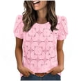 thumbnail image 6 of Elegant Blouses for Women Dressy Casual Petal Short Sleeve Shirts Crochet Lace Boho Tops Fashion Summer Outfits, 6 of 6
