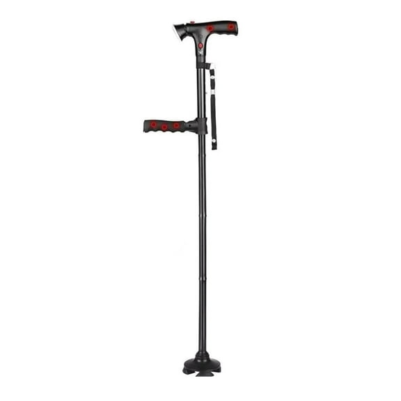 GUYUTING LED Walking Cane For Seniors Alarm Side Handle Collapsible Aluminum Adjustable Height 250lb Non Slip 34.5-38.5in