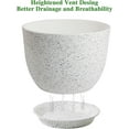 thumbnail image 5 of 12/10/9 Large Modern Plant Pots, Plastic Planters with Drainage Holes and Saucers for Indoor Outdoor Plants Flowers, White Speckles, 5 of 7