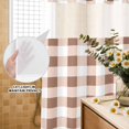 thumbnail image 3 of No Hook Shower Curtain, Brown Checkered Shower Curtains for Bathroom with See Through Top Window, Farmhouse Buffalo Plaid Waterproof & Washable Bath Curtain 60"x72", 3 of 9