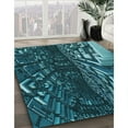 thumbnail image 3 of Ahgly Company Machine Washable Indoor Round Transitional Deep-Sea Blue Area Rugs, 4' Round, 3 of 7
