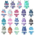 thumbnail image 7 of GYRATEDREAM 7-13Y Child Girls Halter Tankini Side Tie Bikini Bathsuit 2PCS Floral Swimsuit UPF 50+, 7 of 7