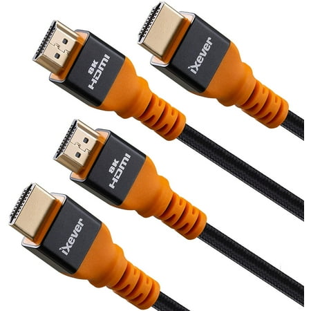 HDMI 2.1 Cable [10FT, 2-Pack], IXEVER HDMI Cable 48Gbps [8K@120Hz] Nylon Cord for PS5, Apple TV, Walmart Canada
