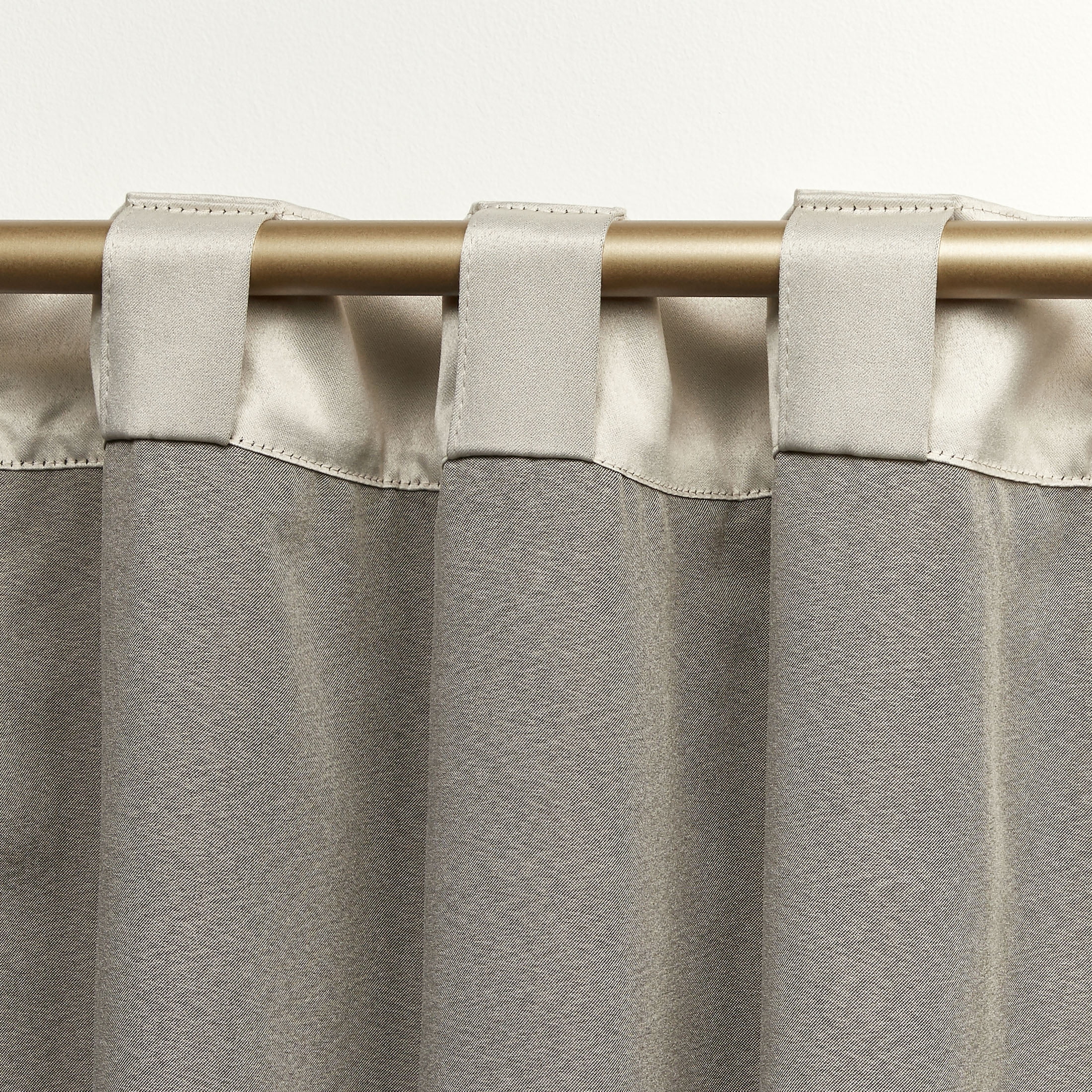 Exclusive Home Bliss Room Darkening Blackout HIdden Tab Top Curtain Panels, 54"x84", Sand, Set of 2
