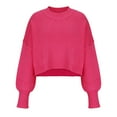 thumbnail image 4 of Lilgiuy Women Fashion Casual Color Retro Knitting Long Sleeve Round Neck Sweater for Home Leisure, 4 of 5