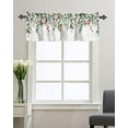 thumbnail image 2 of Christmas Cardinal Valance Kitchen Cafe Curtains,Berry Green Eucalyptus Leaves Rod Pocket Valances,White Short Curtain Window Valances for Bedroom Bathroom Living Room 54x18in, 2 of 5